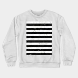 Marble Stripes Pattern 2 - Black and White Crewneck Sweatshirt